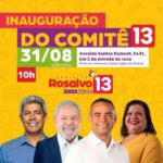 Rosalvo e Naide inauguram comitê central na Estrada do Coco neste sábado (31)