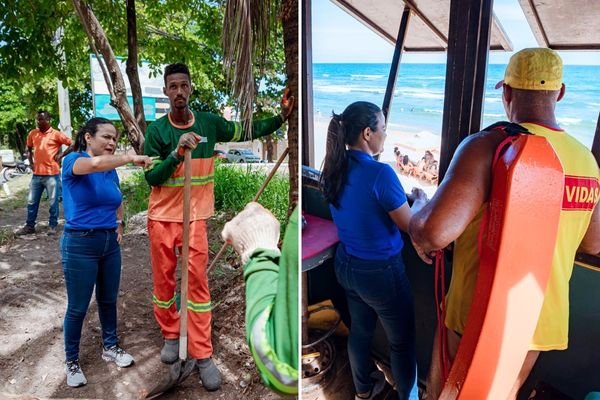 Débora Regis visita Estrada do Coco e praia de Vilas para acompanhar obras e segurança